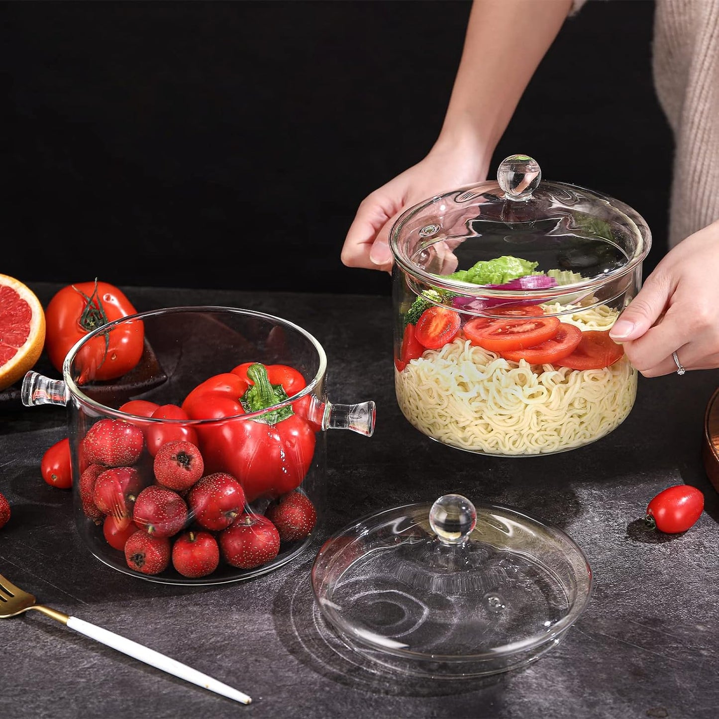 Pote de Vidro Brosilicato Transparente